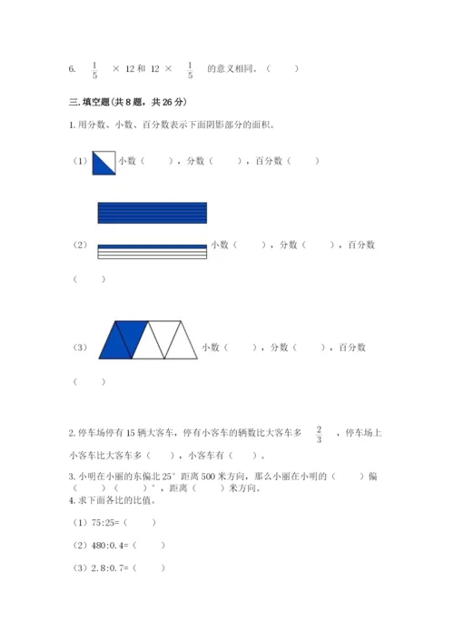 人教版六年级上册数学期末测试卷（考点提分）.docx