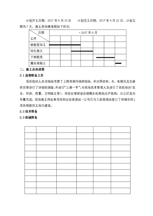 旋挖钻孔灌注桩首件施工方案 6-9