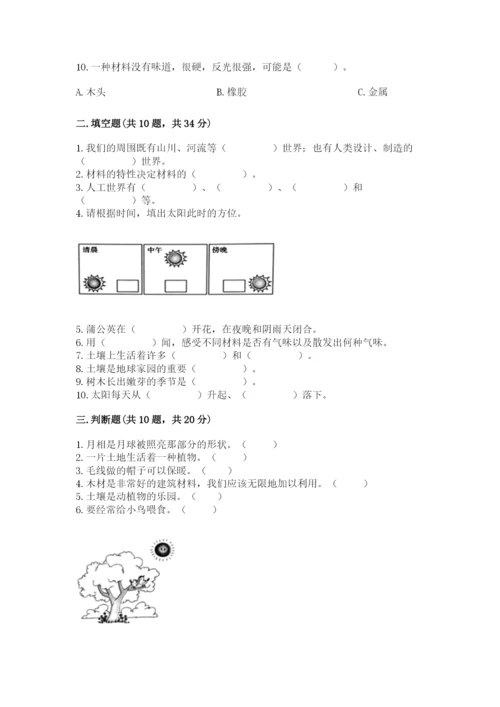 教科版二年级上册科学期末测试卷【中心小学】.docx