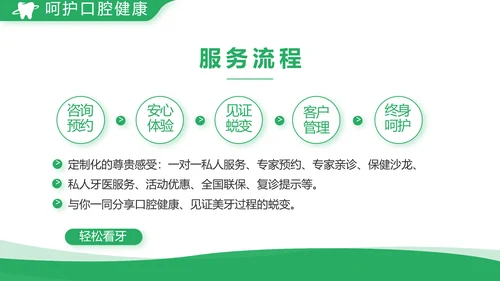 绿色简约牙科口腔工作总结动态PPT