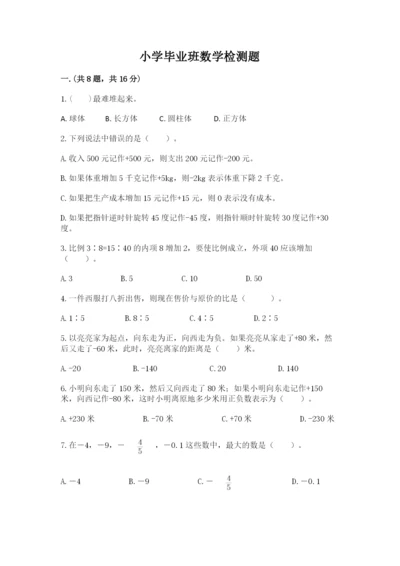 小学毕业班数学检测题【原创题】.docx