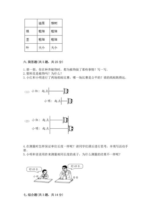 教科版一年级上册科学期末测试卷精品【含答案】.docx