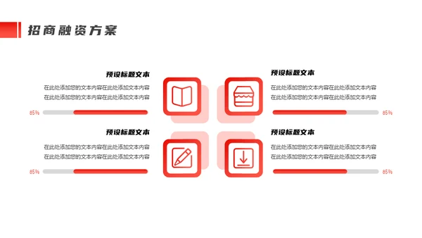 商务风项目融资招商计划书通用PPT模板