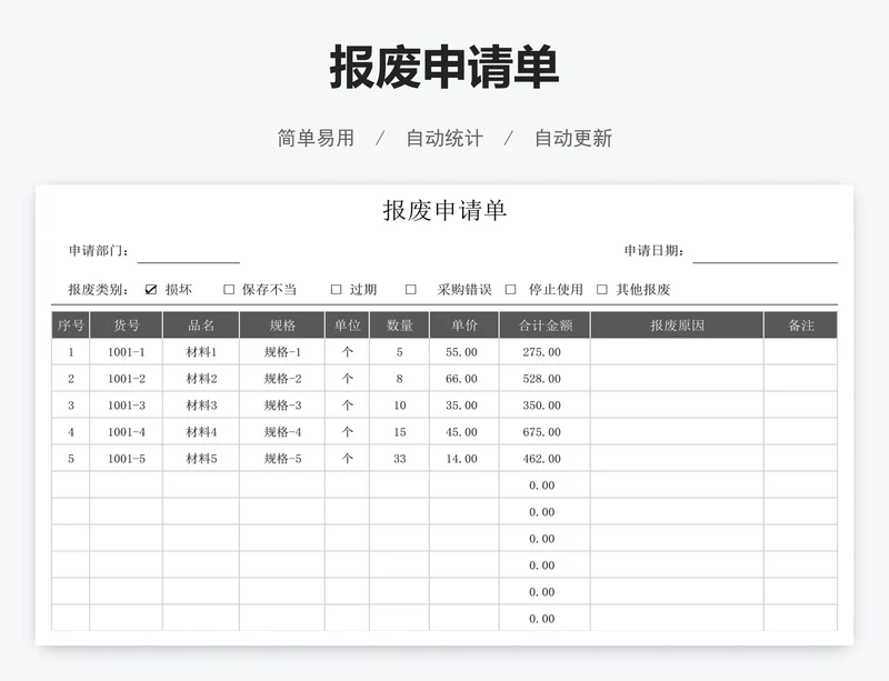 报废申请单