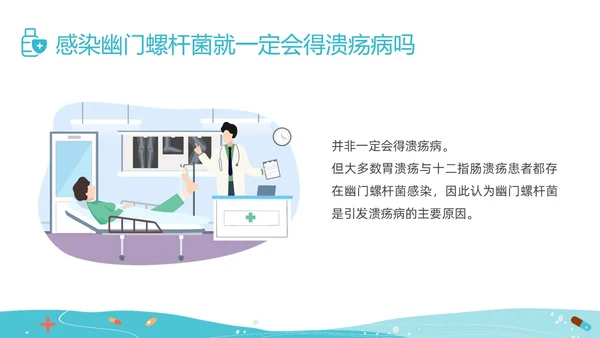 绿色插画幽门螺杆菌健康宣教培训PPT课件