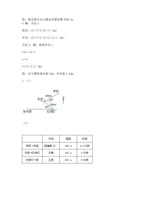 人教版六年级上册数学期末测试卷带答案（综合题）.docx