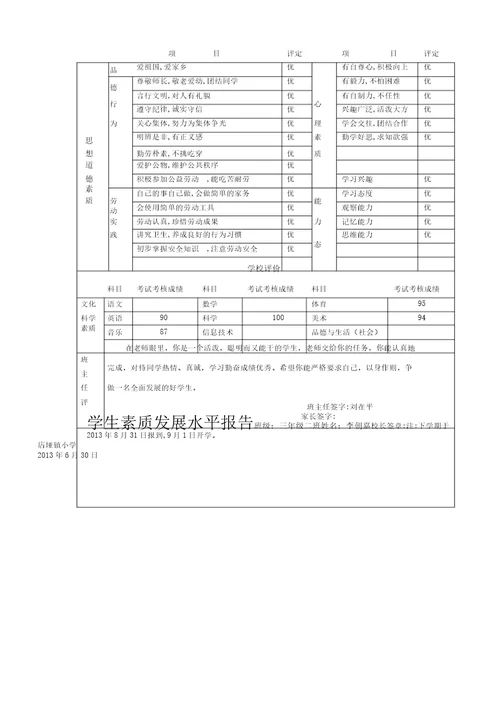 6学生素质发展水平报告