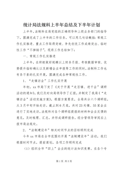 统计局法规科上半年总结及下半年计划.docx