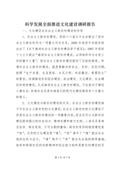 科学发展全面推进文化建设调研报告.docx