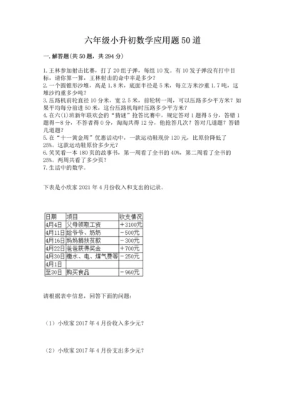 六年级小升初数学应用题50道加答案下载.docx