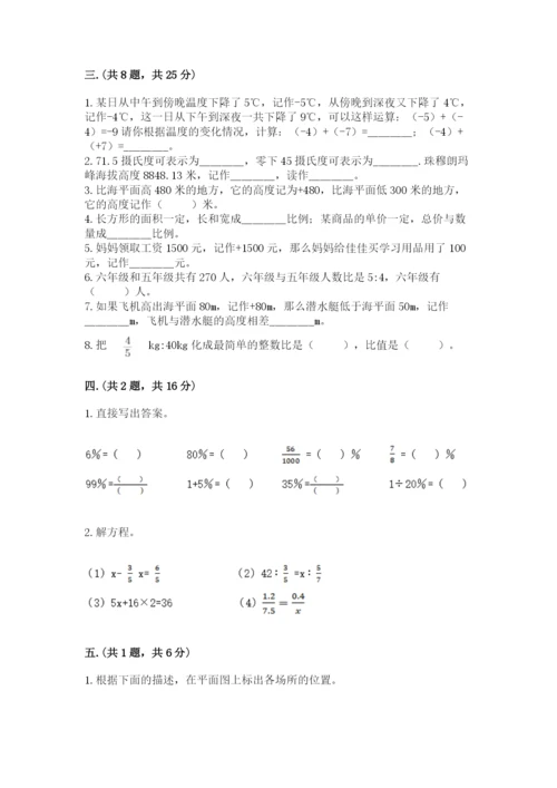 小学六年级数学期末自测题附答案【b卷】.docx