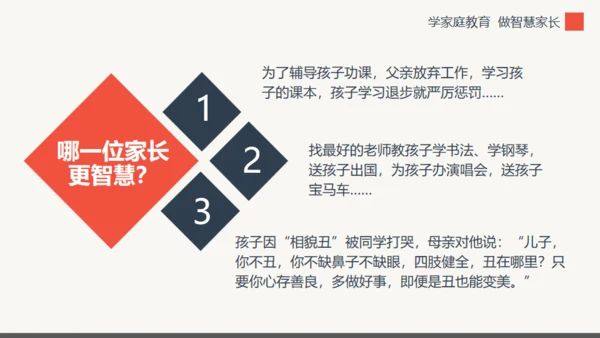 学家庭教育做智慧家长通用PPT模板