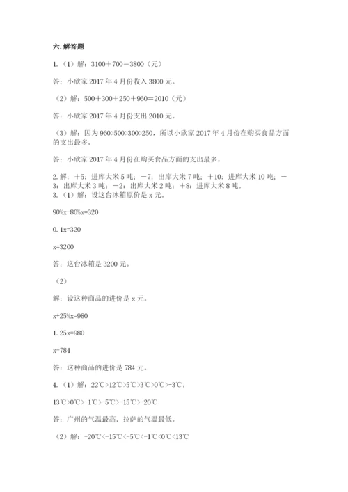 北京版小学六年级下册数学期末综合素养测试卷精品（夺分金卷）.docx