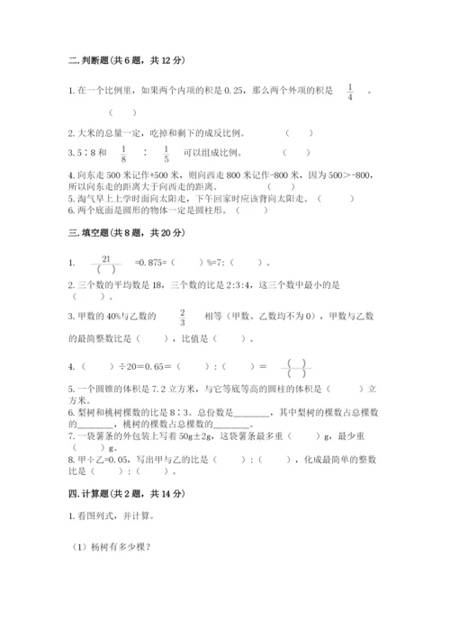 兰溪市六年级下册数学期末测试卷a4版.docx