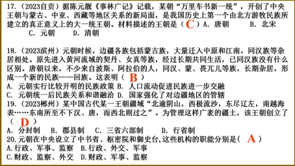 第二单元 辽宋夏金元时期：民族关系发展和社会变化（单元复习课件）