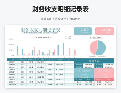 财务收支明细记录表