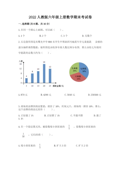 2022人教版六年级上册数学期末考试卷及答案【网校专用】.docx