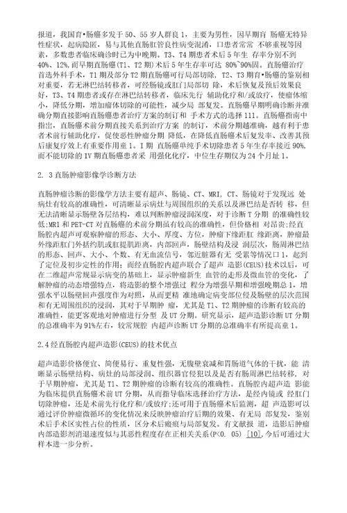 经直肠腔内超声造影在直肠肿瘤鉴别诊断中的应用以1例病例报告为例