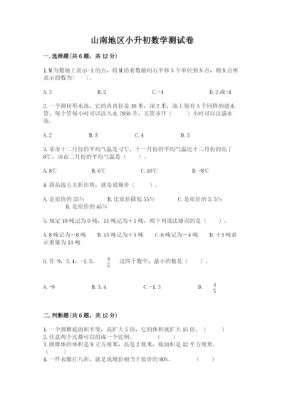 山南地区小升初数学测试卷及参考答案1套.docx