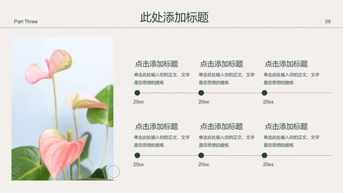 咖色小清新花卉通用PPT演示模板