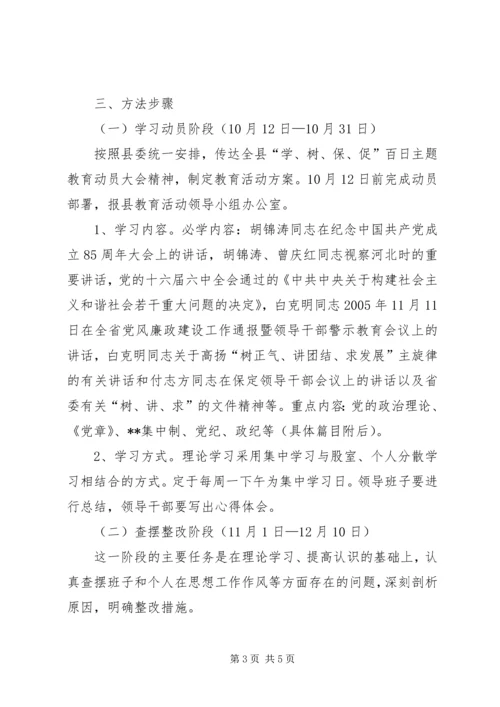药监局开展学树保促百日教育活动方案 (2).docx