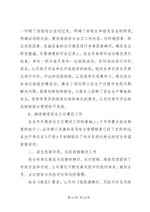 安全标准化工作汇报精编.docx