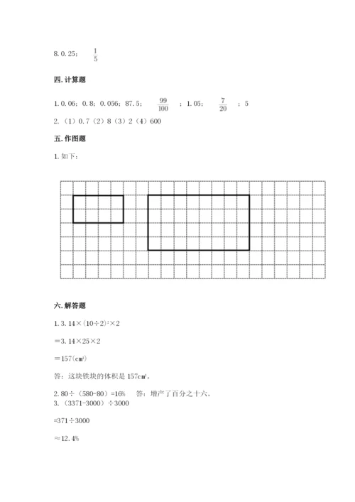 北师大版小学数学六年级下册期末检测试题【网校专用】.docx