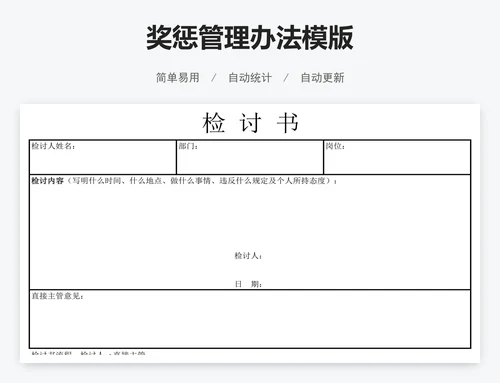 奖惩管理办法模版