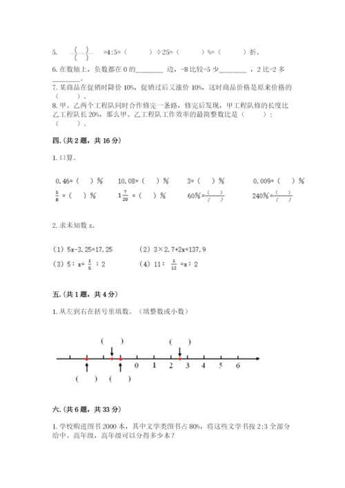 苏教版六年级数学下学期期末测试题（考点梳理）.docx