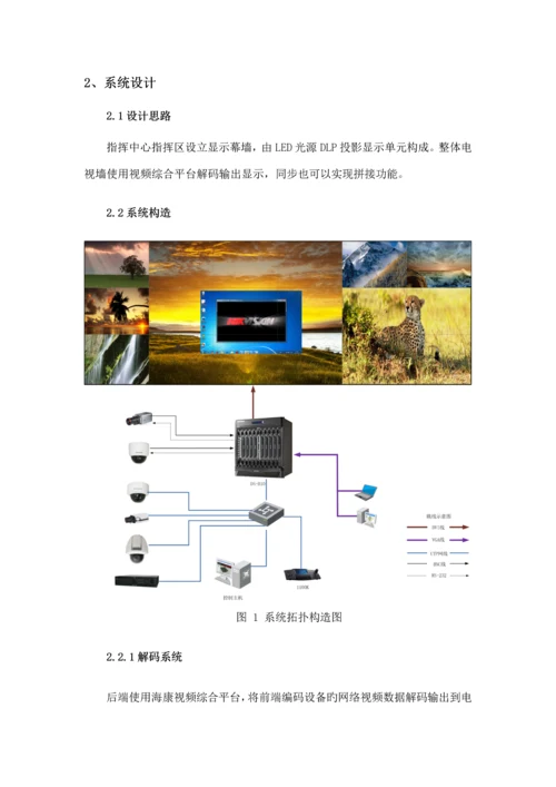 大屏幕显示系统综合设计专题方案.docx