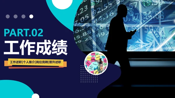 蓝色实景活泼企业员工竞聘述职报告PPT模板
