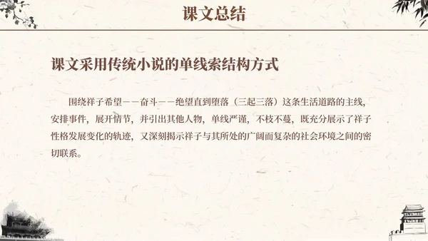 语文课件骆驼祥子插画文学读书分享教师说课PPT模板