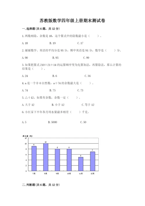 苏教版数学四年级上册期末测试卷答案下载.docx