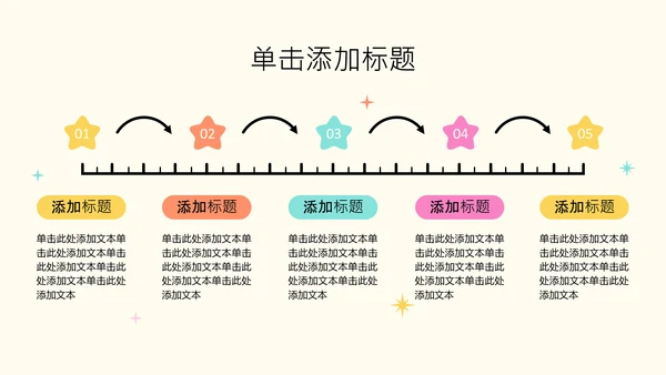 彩色卡通插画学生自我介绍PPT模板