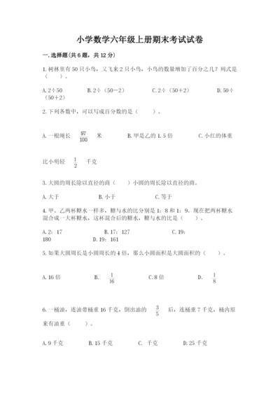 小学数学六年级上册期末考试试卷（典优）word版.docx