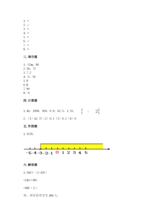 冀教版小升初数学模拟试卷附参考答案（预热题）.docx