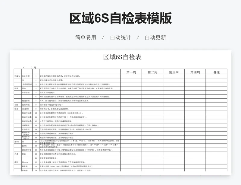 区域6S自检表模版