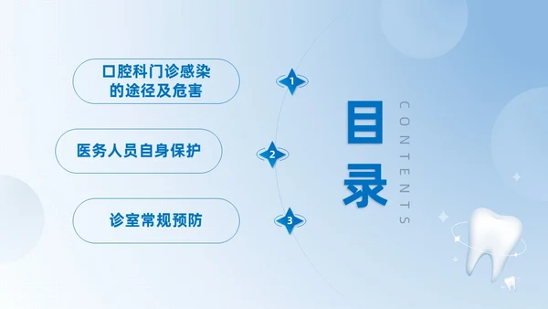 蓝色商务简约口腔科院感预防控制说课培训PPT模板院感知识培训