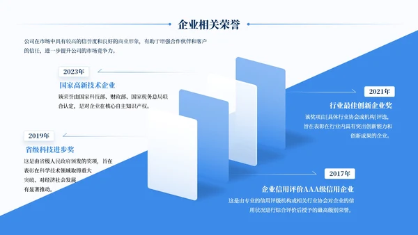 蓝色简约风企业介绍通用PPT模板