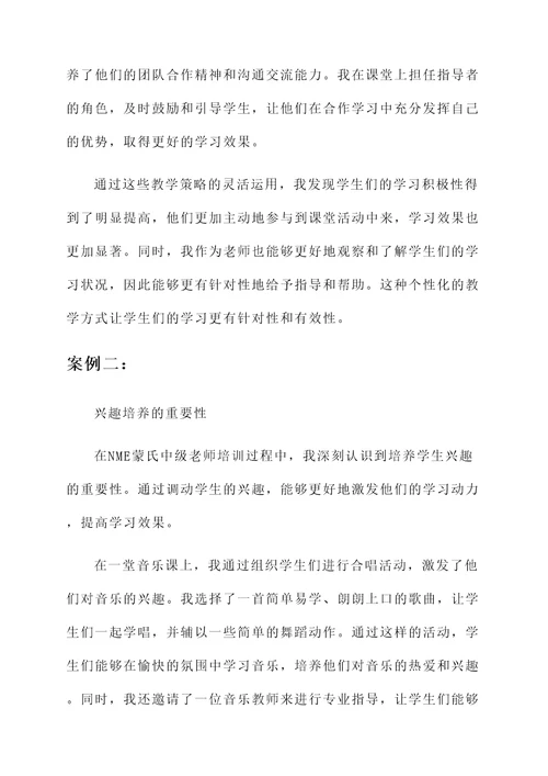 NME蒙氏中级老师培训心得