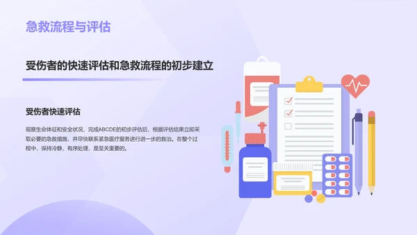 紫色3D风日常急救知识科普PPT模板