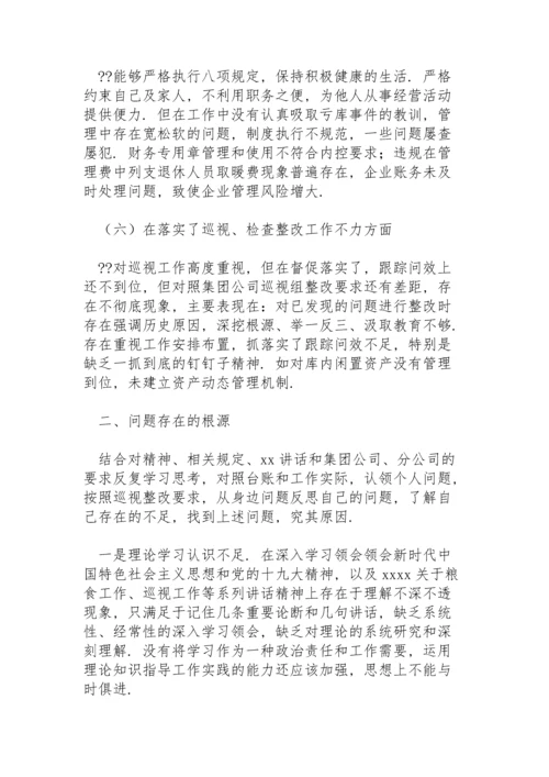 巡察整改专题民主生活会个人对照检查材料.docx