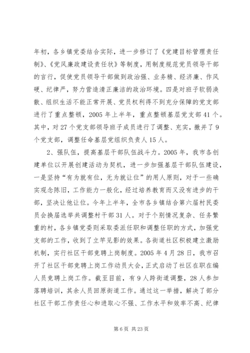 市委基层办基层党建工作汇报.docx