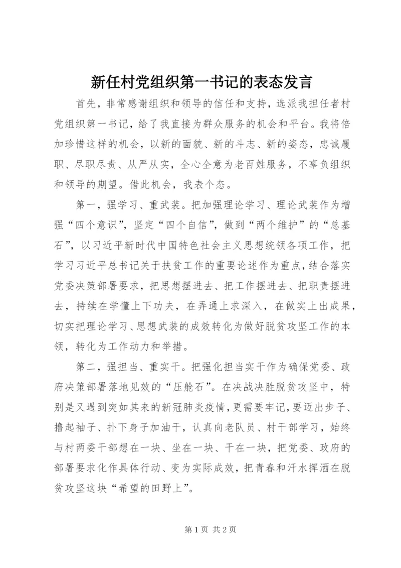 新任村党组织第一书记的表态讲话.docx