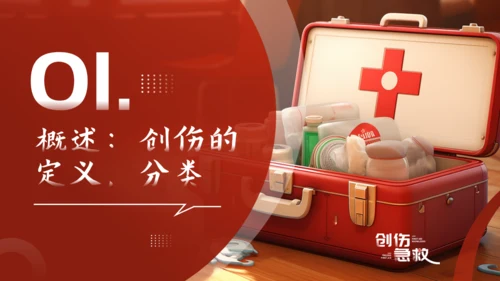创伤急救培训，医疗急救箱通用PPT模板