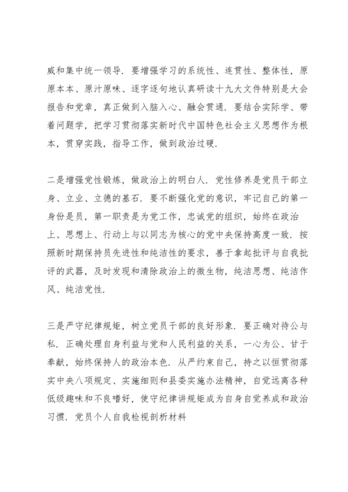 党员个人自我检视剖析材料.docx