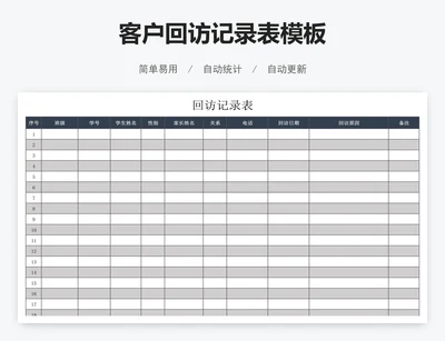 客户回访记录表模板