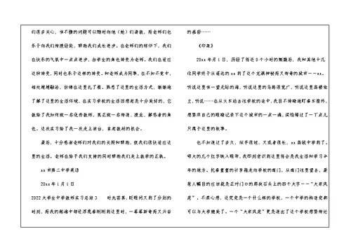 2022大学生中学教师实习总结