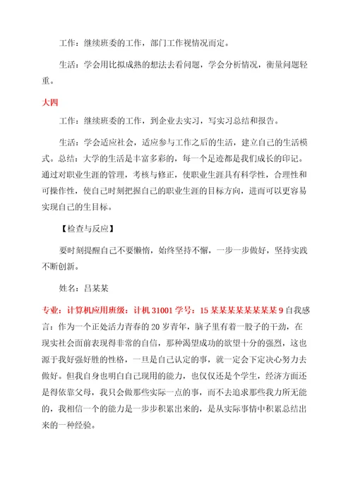 计算机网络技术大学生职业生涯规划书计算机职业规划