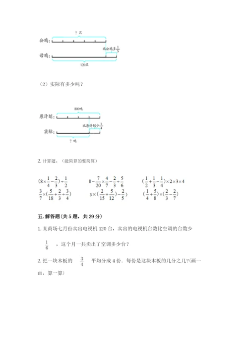 冀教版五年级下册数学第六单元 分数除法 测试卷新版.docx